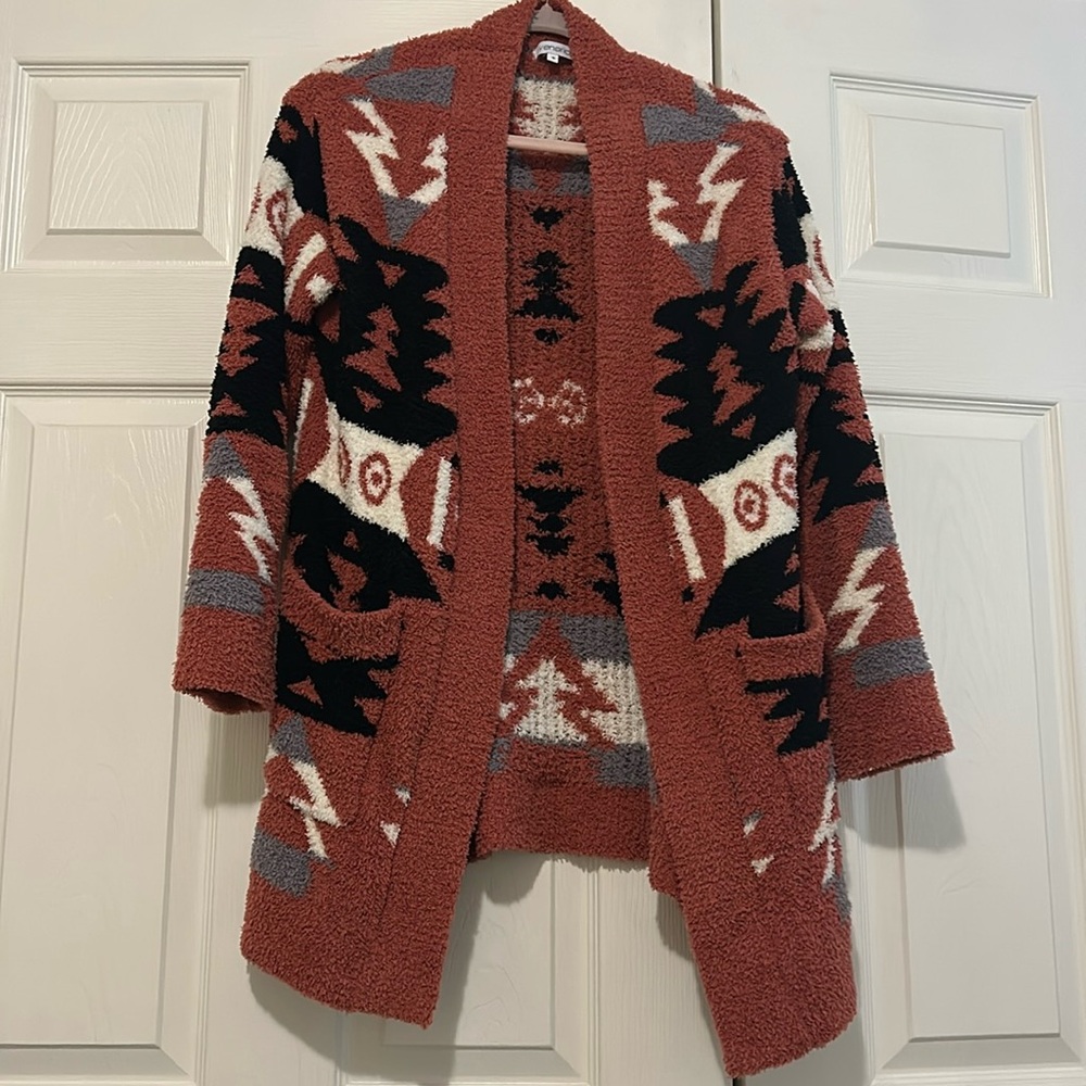 Rust Aztec Cardigan